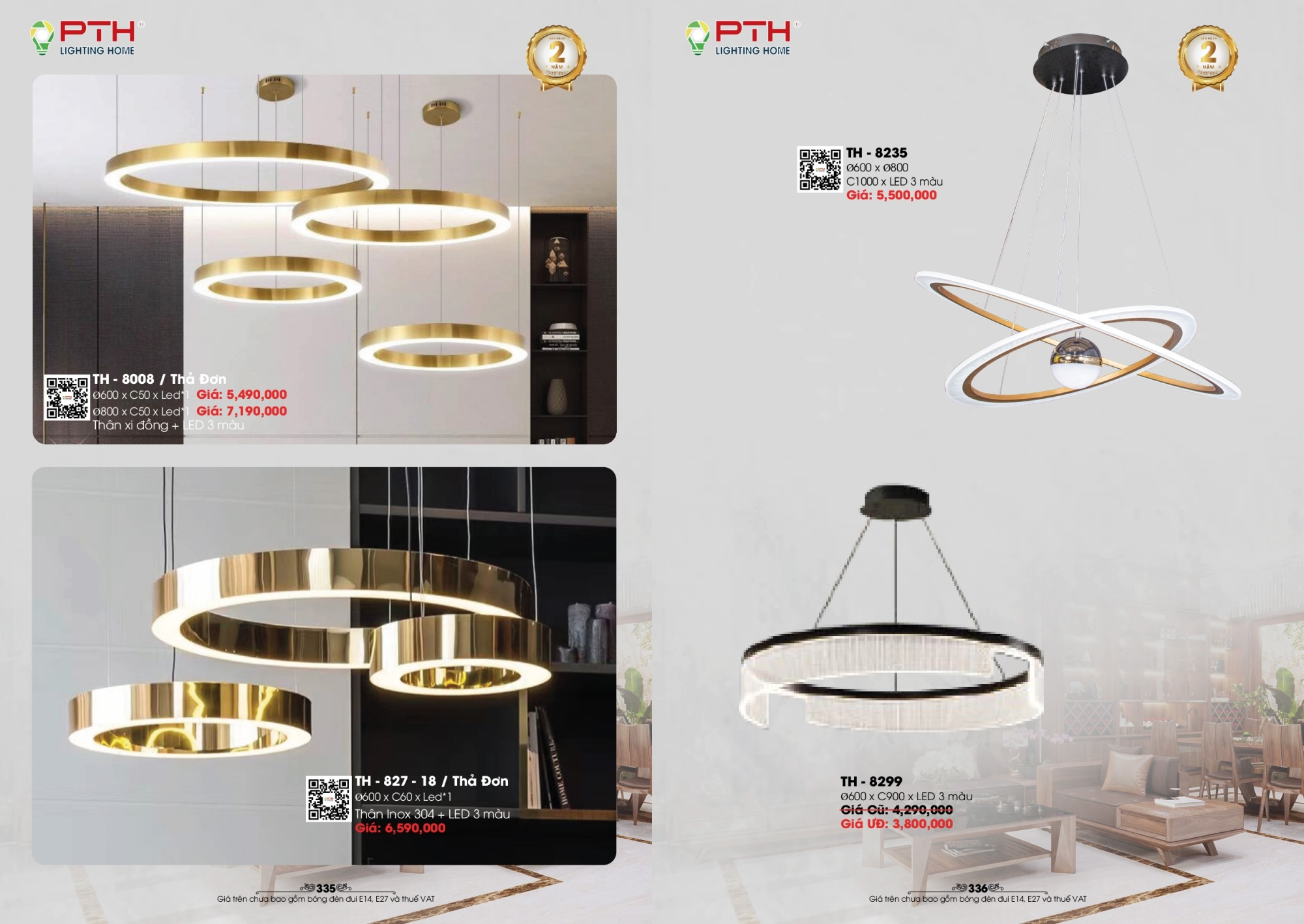 Bảng giá đèn trang trí PTH Lighting Home 2026